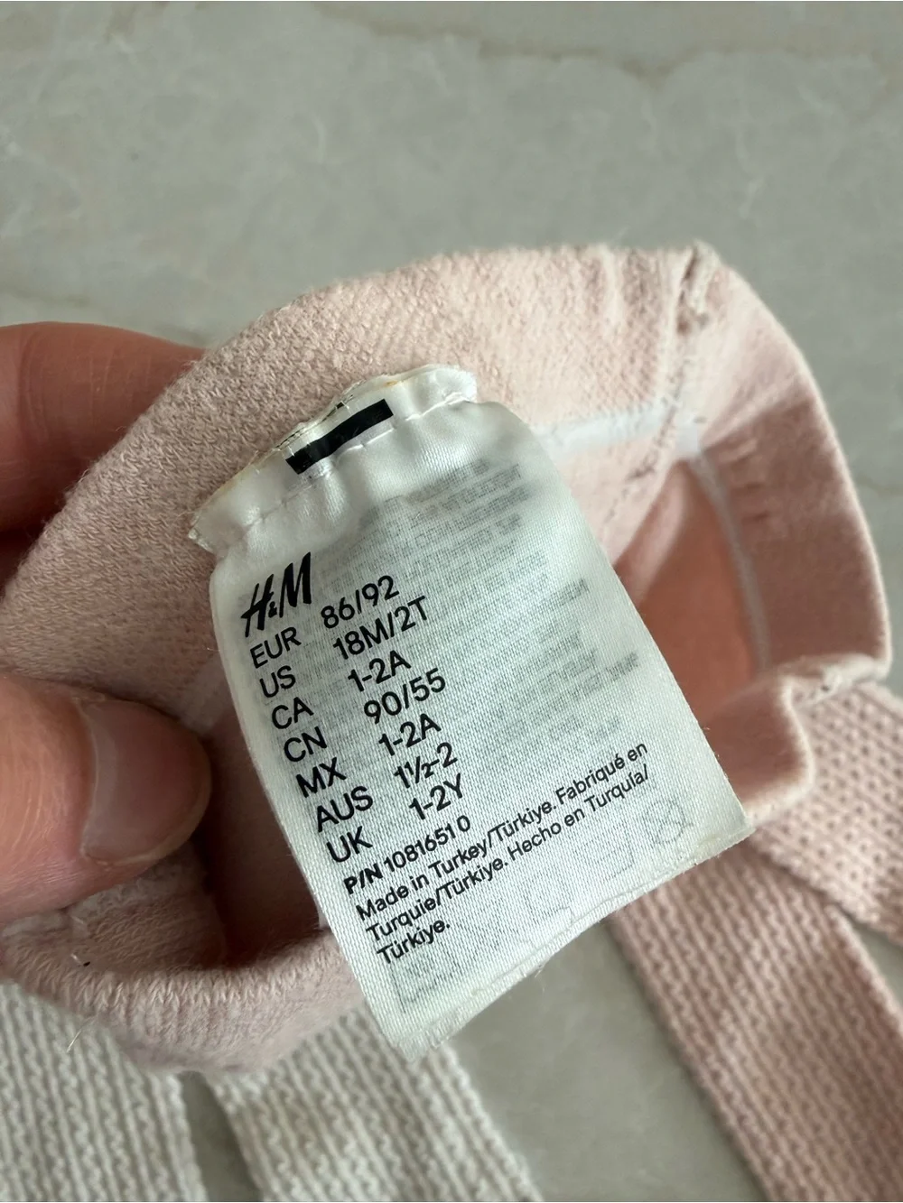 H&M Ribbed Knee-High Tights in Cream and Blush Pink